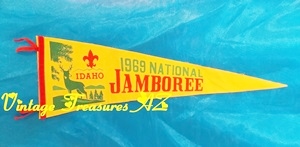 Image for  Boy Scouts 1969 National Jamboree Idaho Vintage Pennant Scouting Jambo Commemorative Souvenir Farragut State Park “Building to Serve” Theme     ***USPS PRIORITY MAIL SHIPPING INCLUDED – DOMESTIC ORDERS ONLY!***